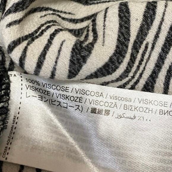 MNG Mango White Black Zebra Animal Print Long Sleeve Button Down Shirt Top Sz 4 - Picture 4 of 4